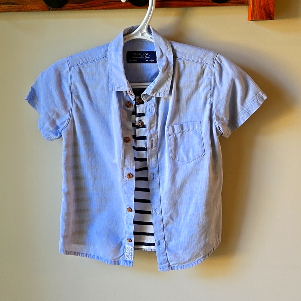 Mayoral Dress Shirt with t-shirt insert 24m